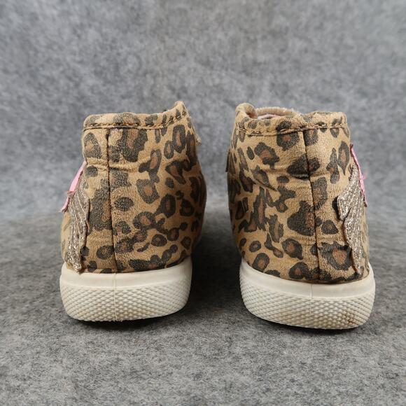 Carters Shoes Kids Toddler 10 Sneaker High Top Double Strap Animal Print Glitter - Picture 5 of 11